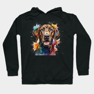 Plott Hound Bright Watercolor Painting Hoodie